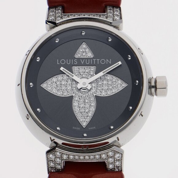 LOUIS VUITTON Watches Q121F Stainless Steel/leather Quartz - Picture 1 of 9